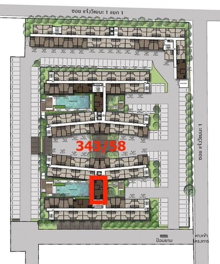 ให้เช่าห้องคอนโด PLUM CONDO CHAENGWATTANA STATION เฟส 1 ตึก A ชั้น 2 พื้นที่ 45.96 ตรม.  1 ห้องนอน 1 ห้องน้ำ  0958195559